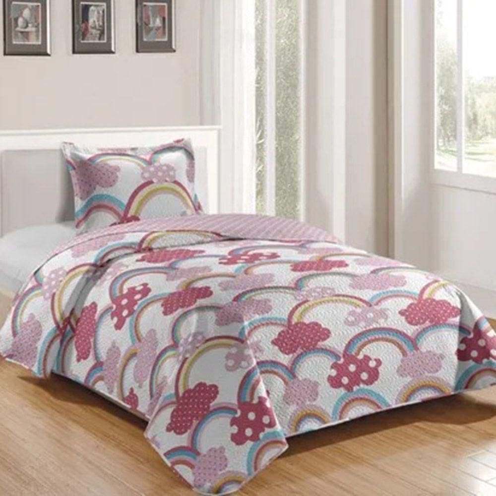 Kit Cobre Leito Colcha Magic Solteiro Infantil 2 Peças Microfibra 180 Fios - Nuvem - 100% Poliéster