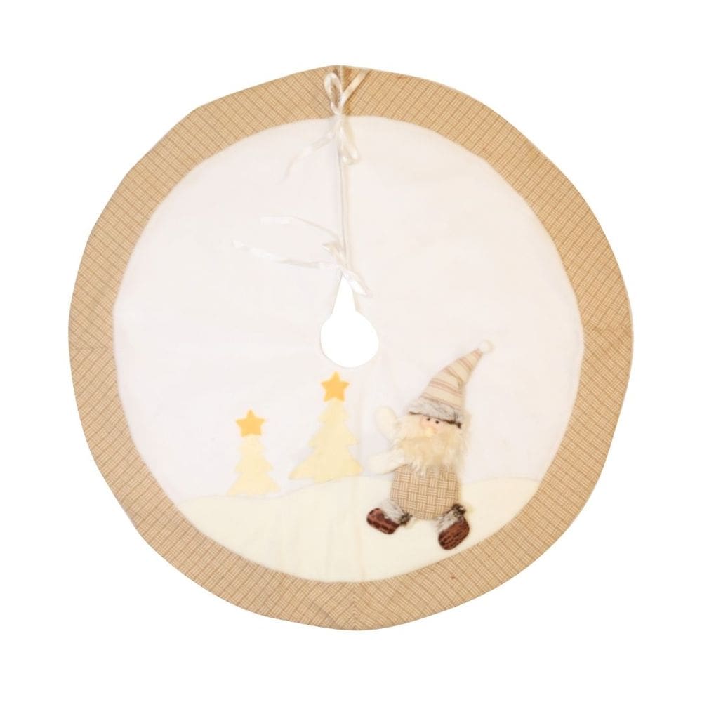 Saia Decor Para Árvore de Natal Creme e Bege Papai Noel Alpino 90cm - Magizi