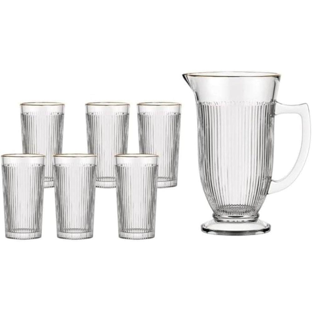 Jarra 1L com 6 Copos 265 ml de Vidro Lila - Hauskraft