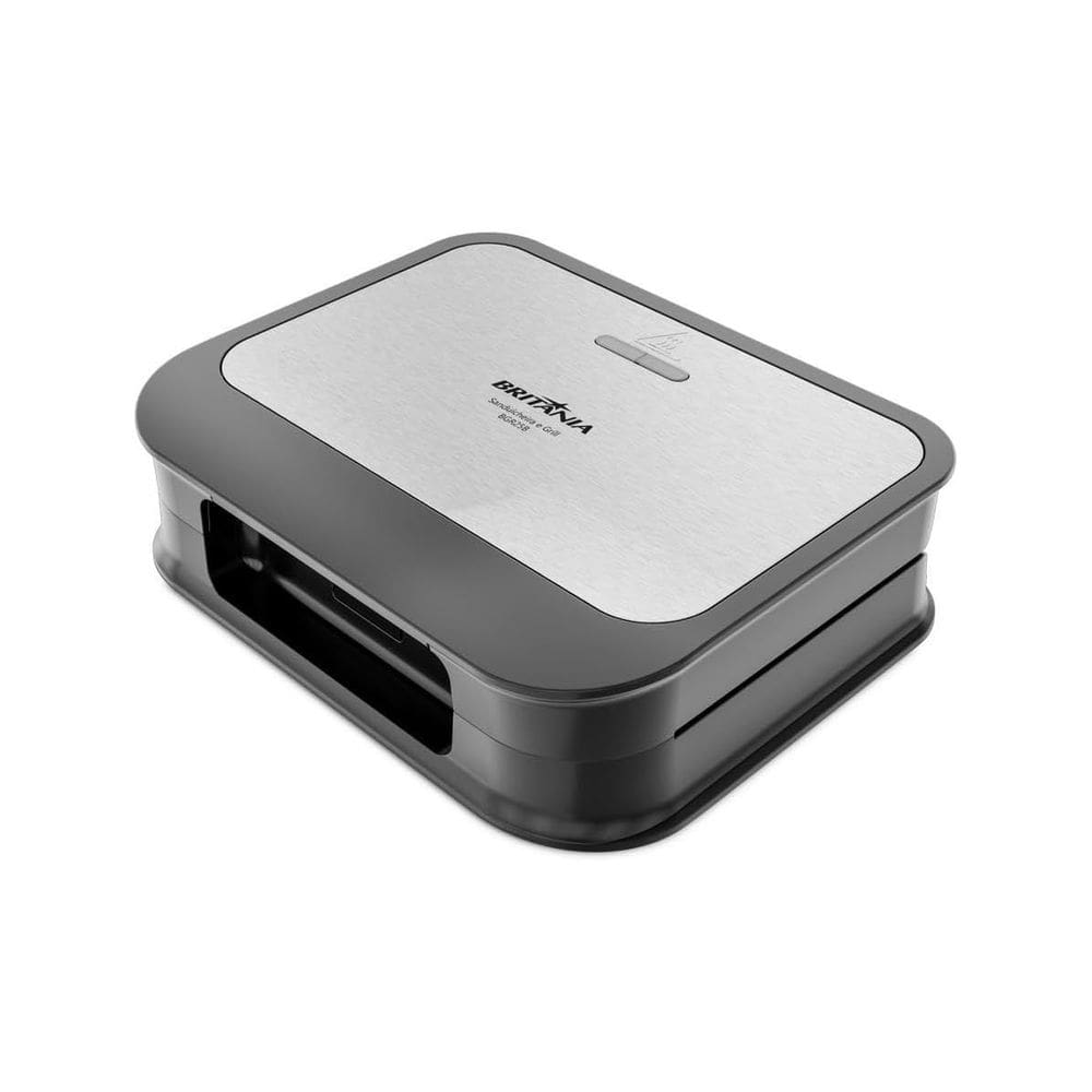 Grill Sanduicheira Britânia BGR25B 2 em 1 750W Antiaderente Aço Inoxidável