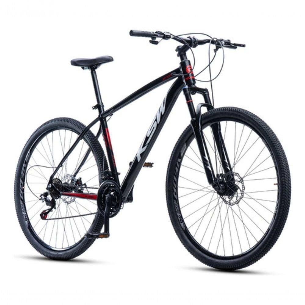 Bicicleta Bike Aro 29 Ksw Marcha 21 Velocidades Alumínio Xlt 100 Mtb Preto/vermelho/branco 21
