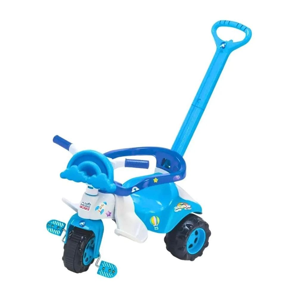 Triciclo Infantil Tico Tico Empurrador Raibow Azul - Magic Toys