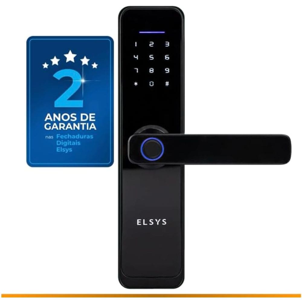 Fechadura Digital De Embutir Wi-Fi Com Biometria Esf-De4000b - Preta
