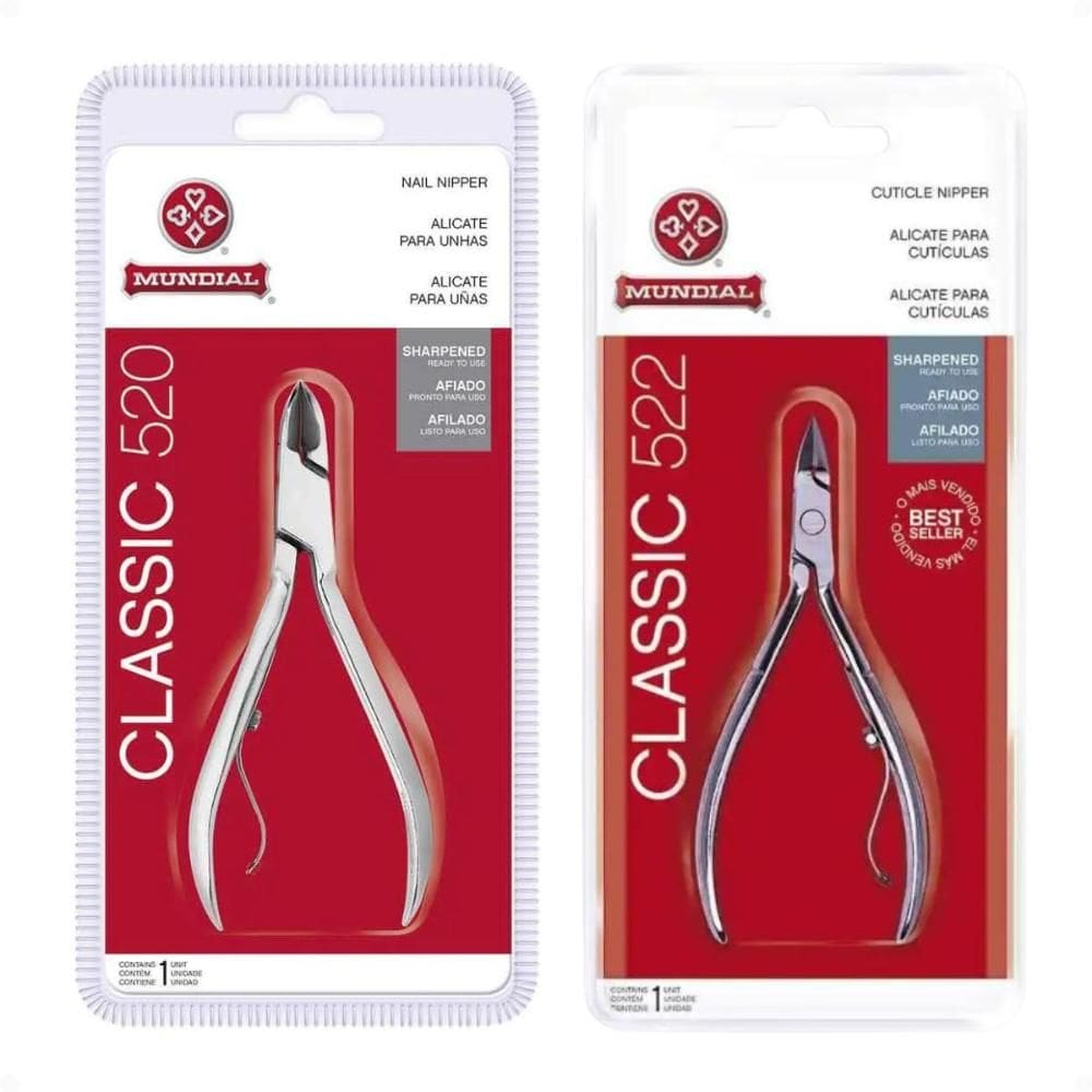 Kit Mundial Classic: 1 Alicate Para Cutículas 522 e 1 Aliacte Para Corte De Unhas 520