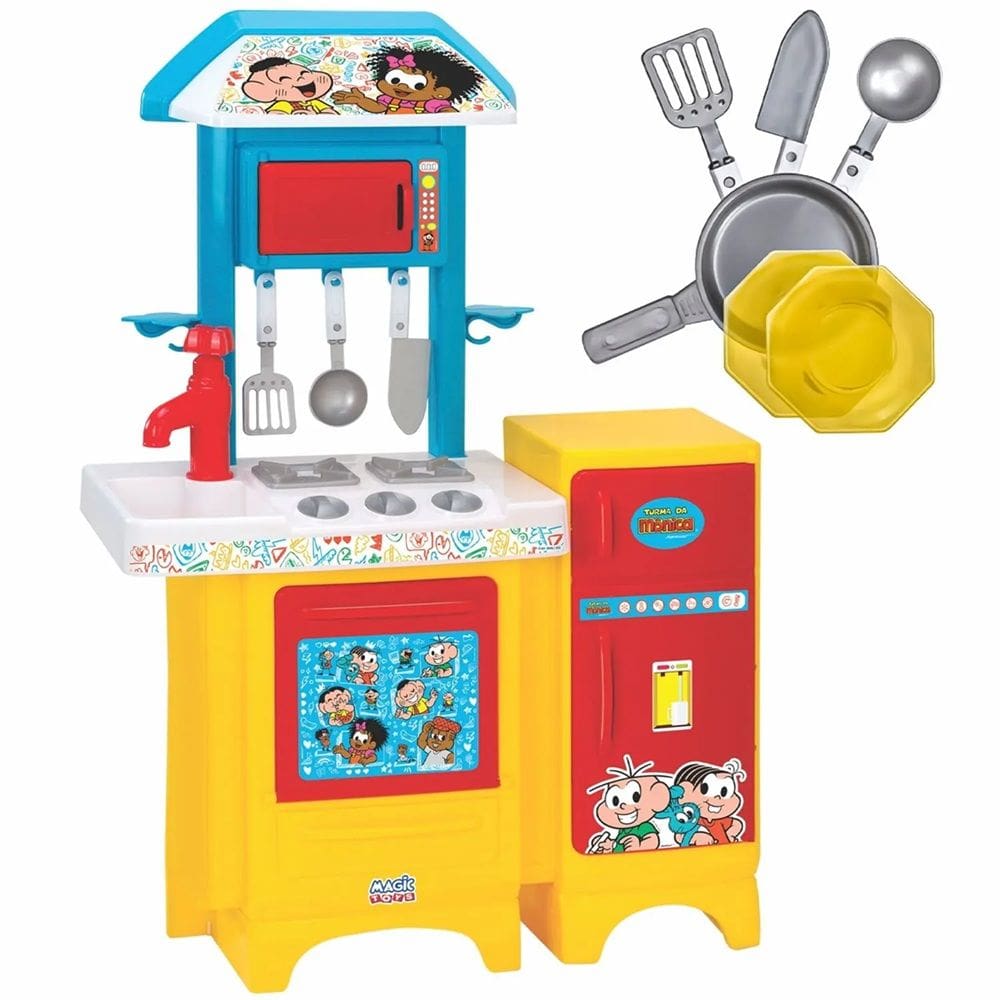 Cozinha Infantil Turma Da Monica Fogao Forno Geladeira - Magic Toys