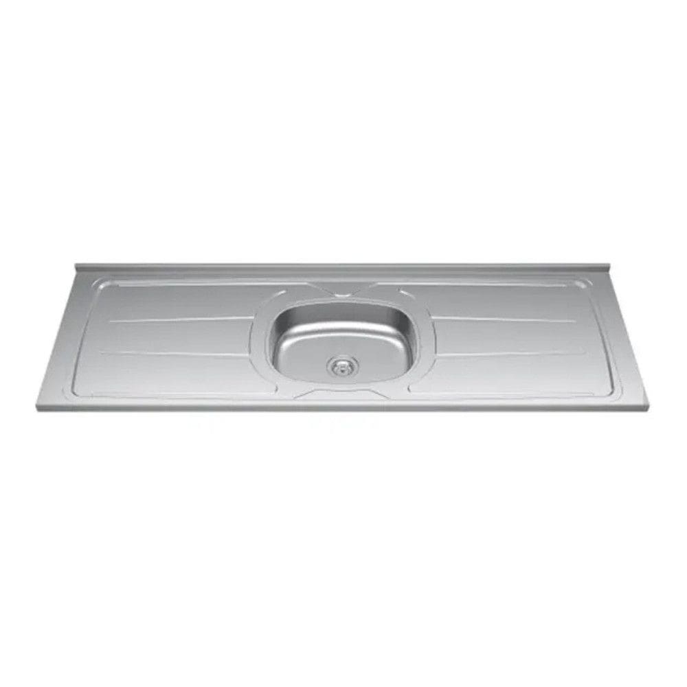 Tampo de Pia 160cm Aço Inox com Rebaixe Ghel Plus