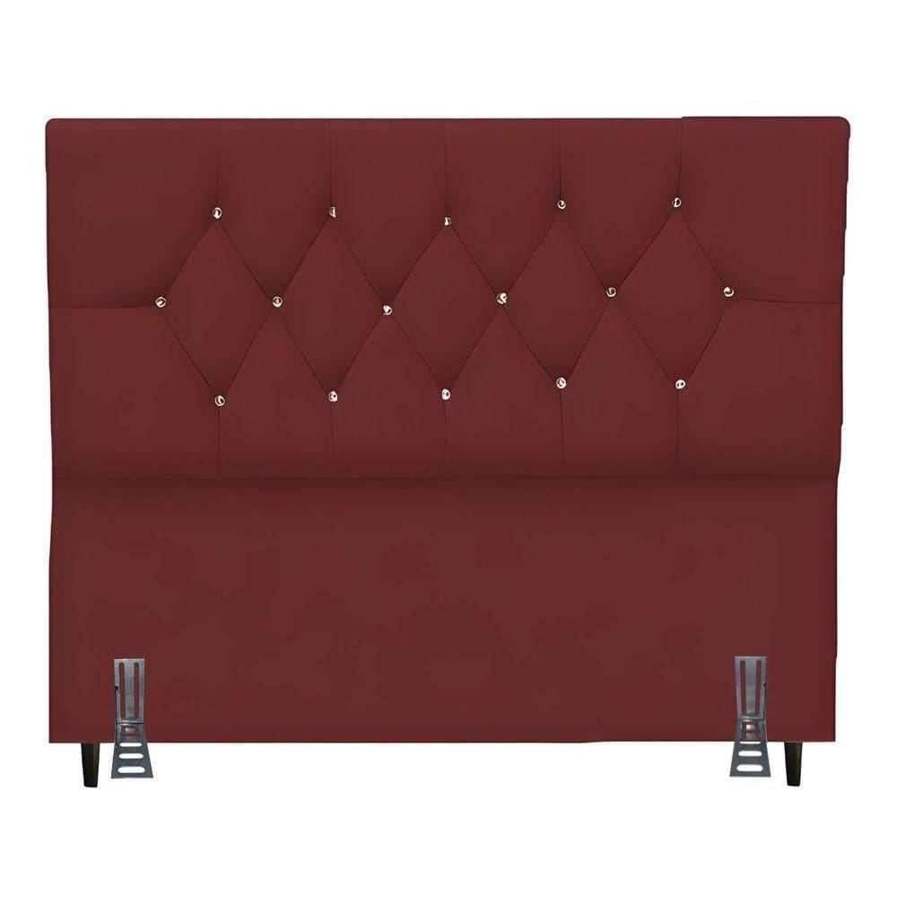 Cabeceira Para Cama Casal 140 Cm Celina Com Frame Suede bordo