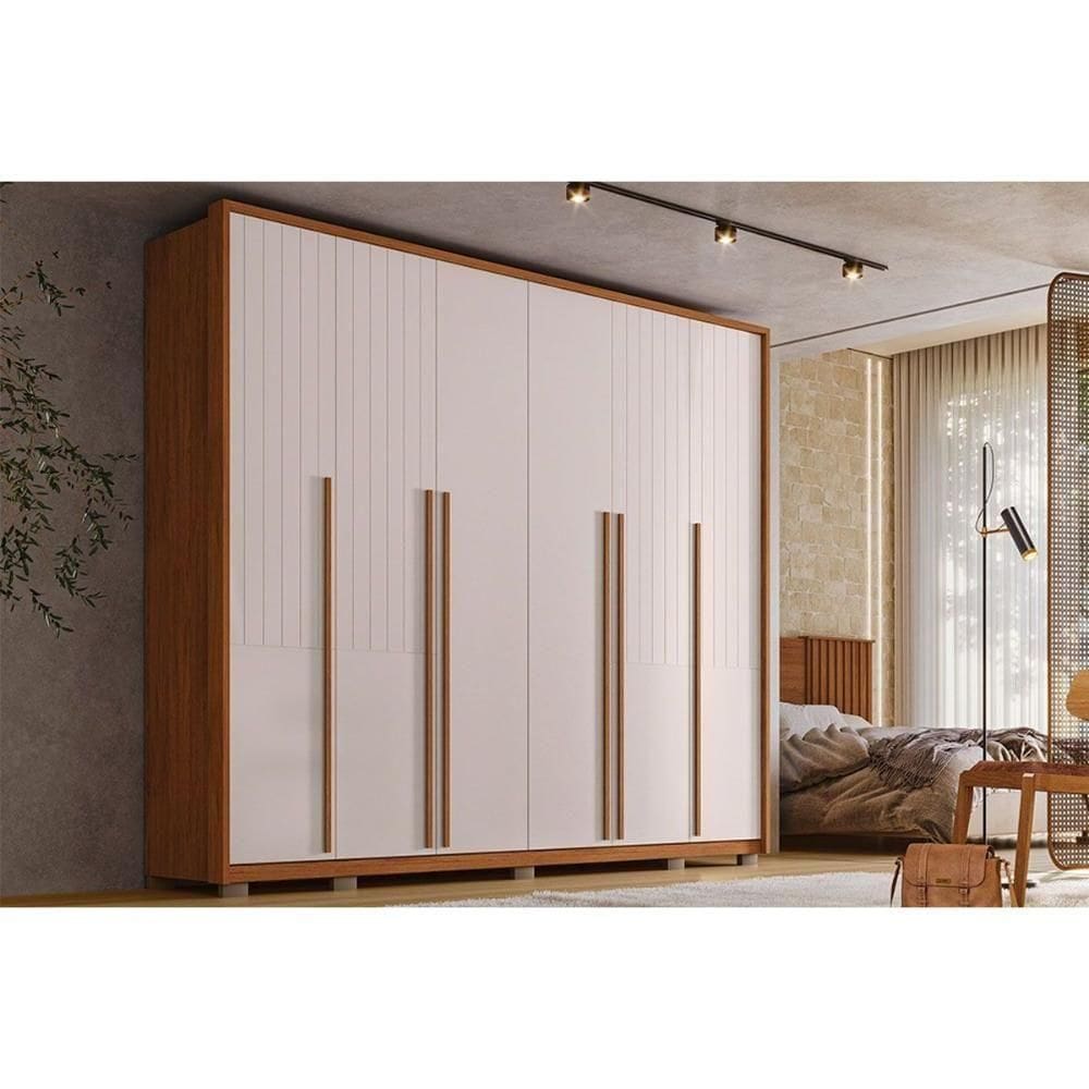 Guarda Roupa 6 Portas E 6 Gavetas Quintus Freijo/off White - Caemmun