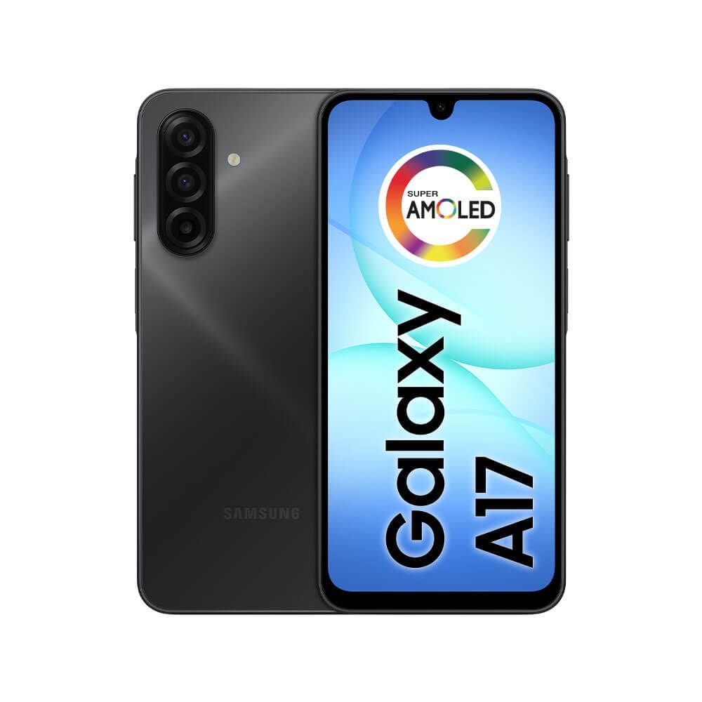 Celular Samsung Galaxy A17 com IA, 128GB, 4GB RAM, Câm de 50MP, Tela de 6.7”, NFC, IP54 - Preto