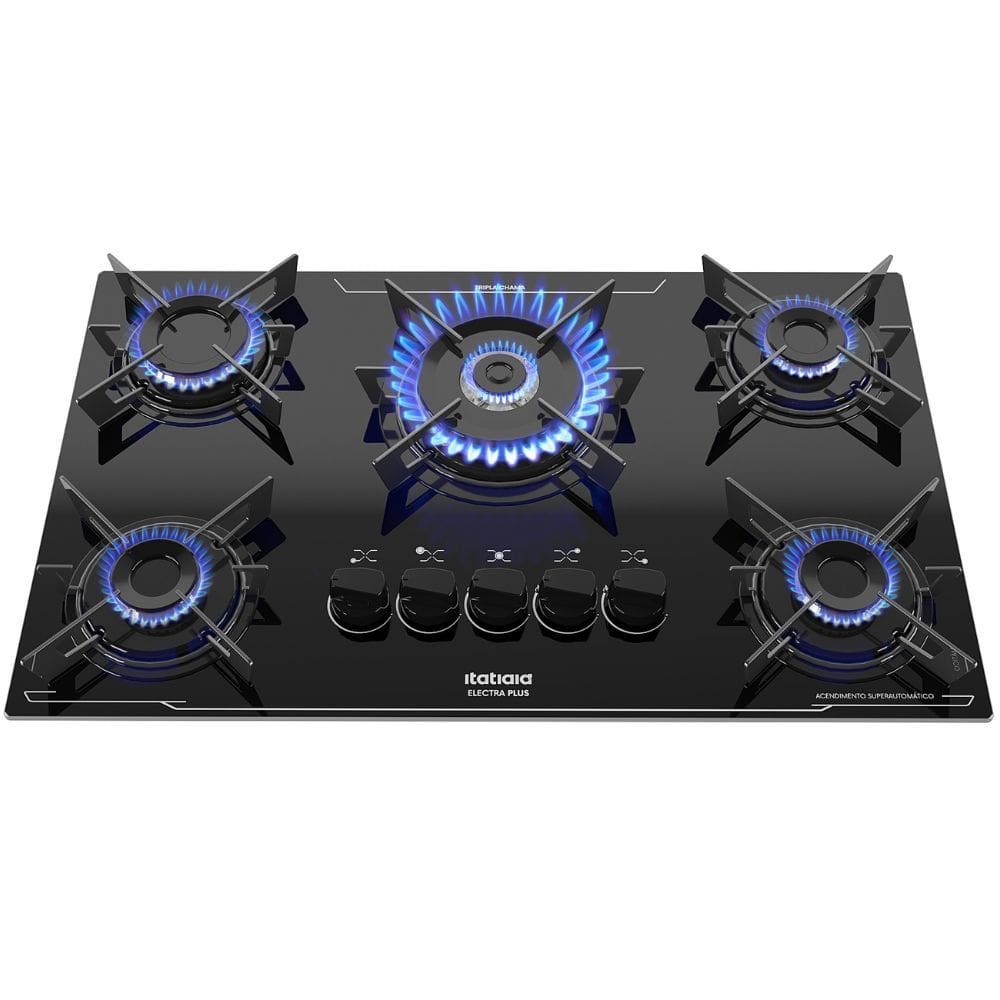 Cooktop Itatiaia Electra Plus 5 Bocas Tripa Chama Preto Bivolt