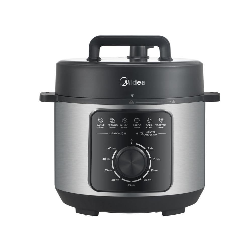 Panela de Pressão Elétrica Midea 4 Litros Mecânica Preta e Inox  PPM41 127V