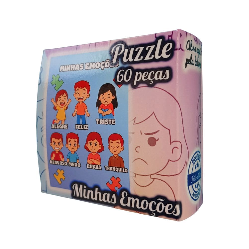 Quebra Cabeça Aprendendo Sobre as Emoções 60 Peças