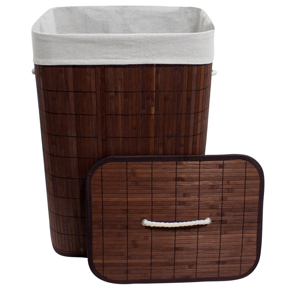 Cesto Multiuso Bambu Organizador Roupa Suja Dobrável 72lts