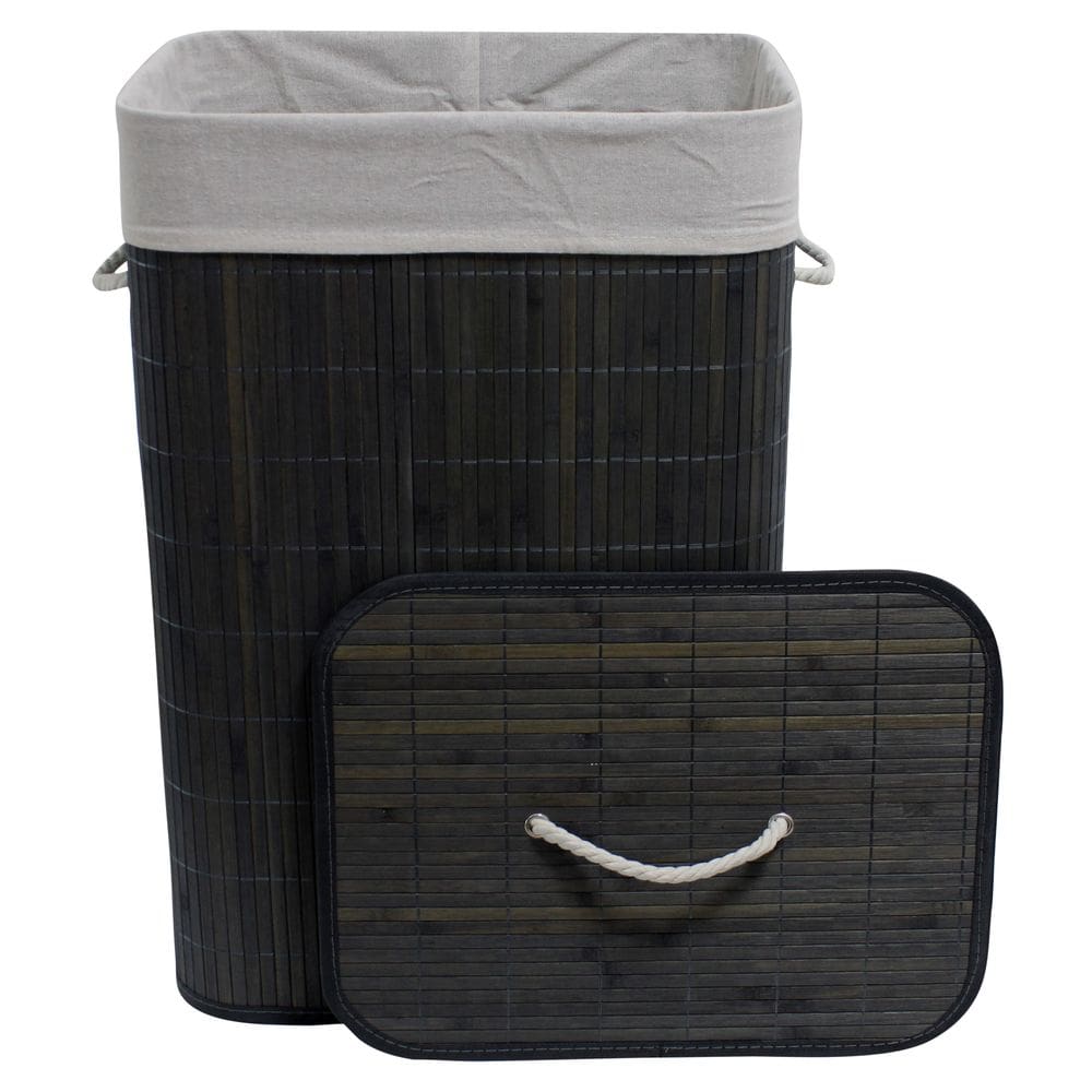 Cesto Multiuso Bambu Organizador Roupa Suja Dobrável 72lts