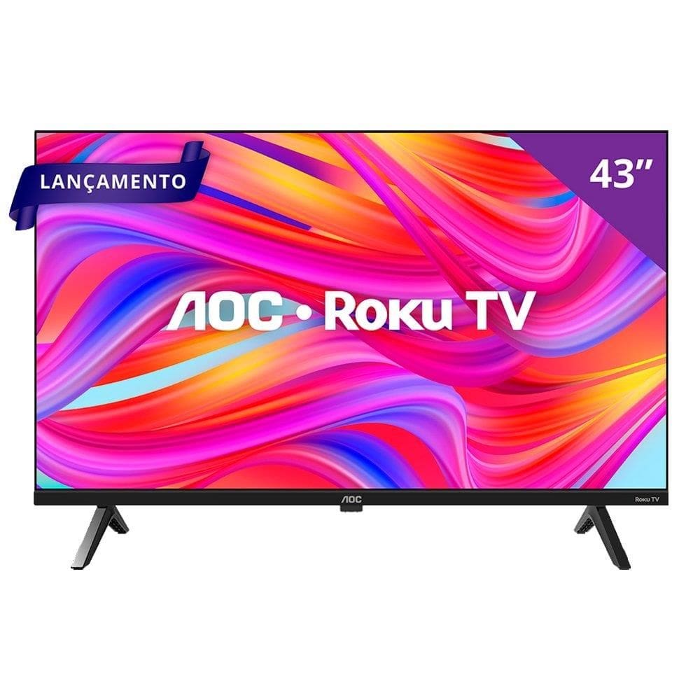 Smart TV LCD Led 43” AOC 43S5045/78G - DLED Full HD, Wi-Fi, Quad Core, Com 3 HDMI e 1 USB
