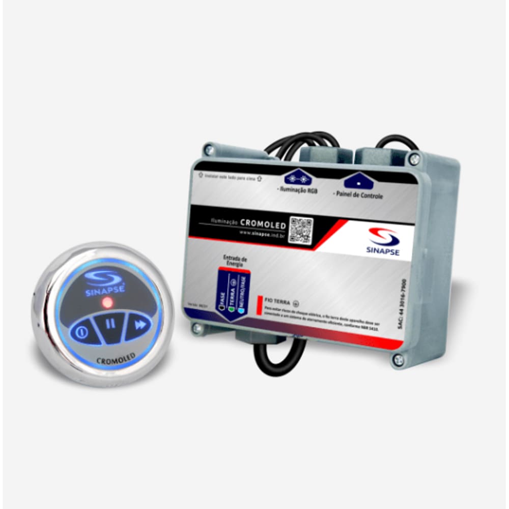 Sistema de Iluminação Cromoled Sinapse c/ 2 Spots Inox