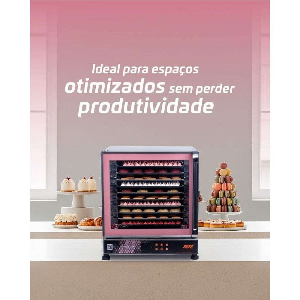 Forno Elétrico de Convecção FETPD Maxx Rosa 10 Assadeiras Modelo Turbo Professional Digital Titã