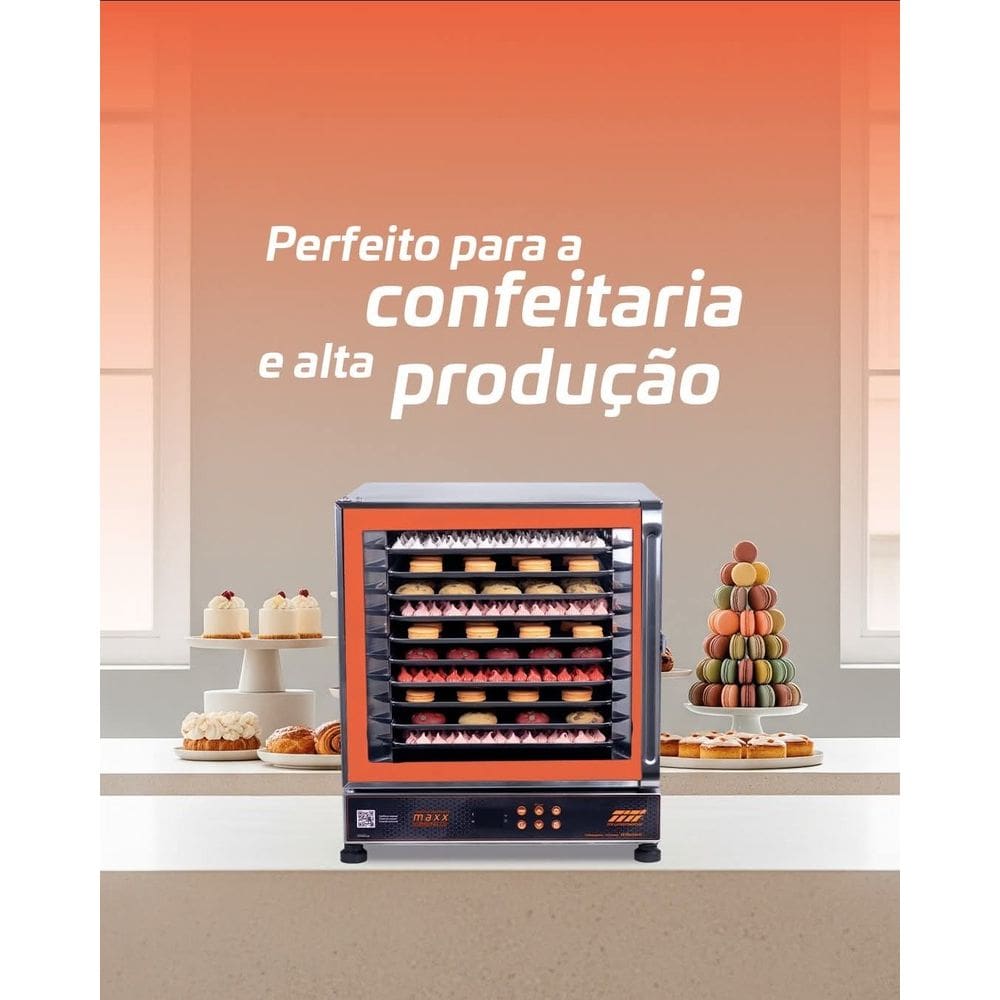 Forno Elétrico de Convecção FETPD Maxx Laranja 10 Assadeiras Modelo Turbo Professional Digital Titã