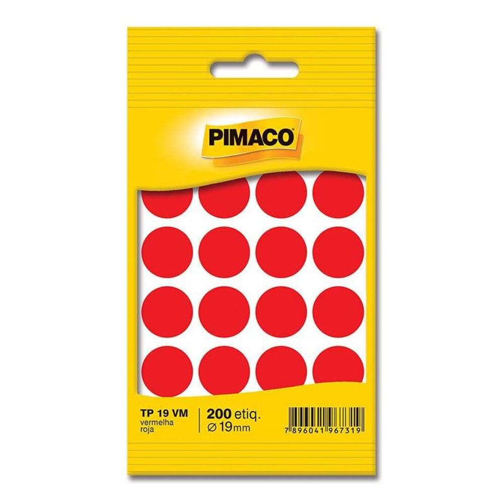 Etiqueta adesiva TP19 vermelho Pimaco