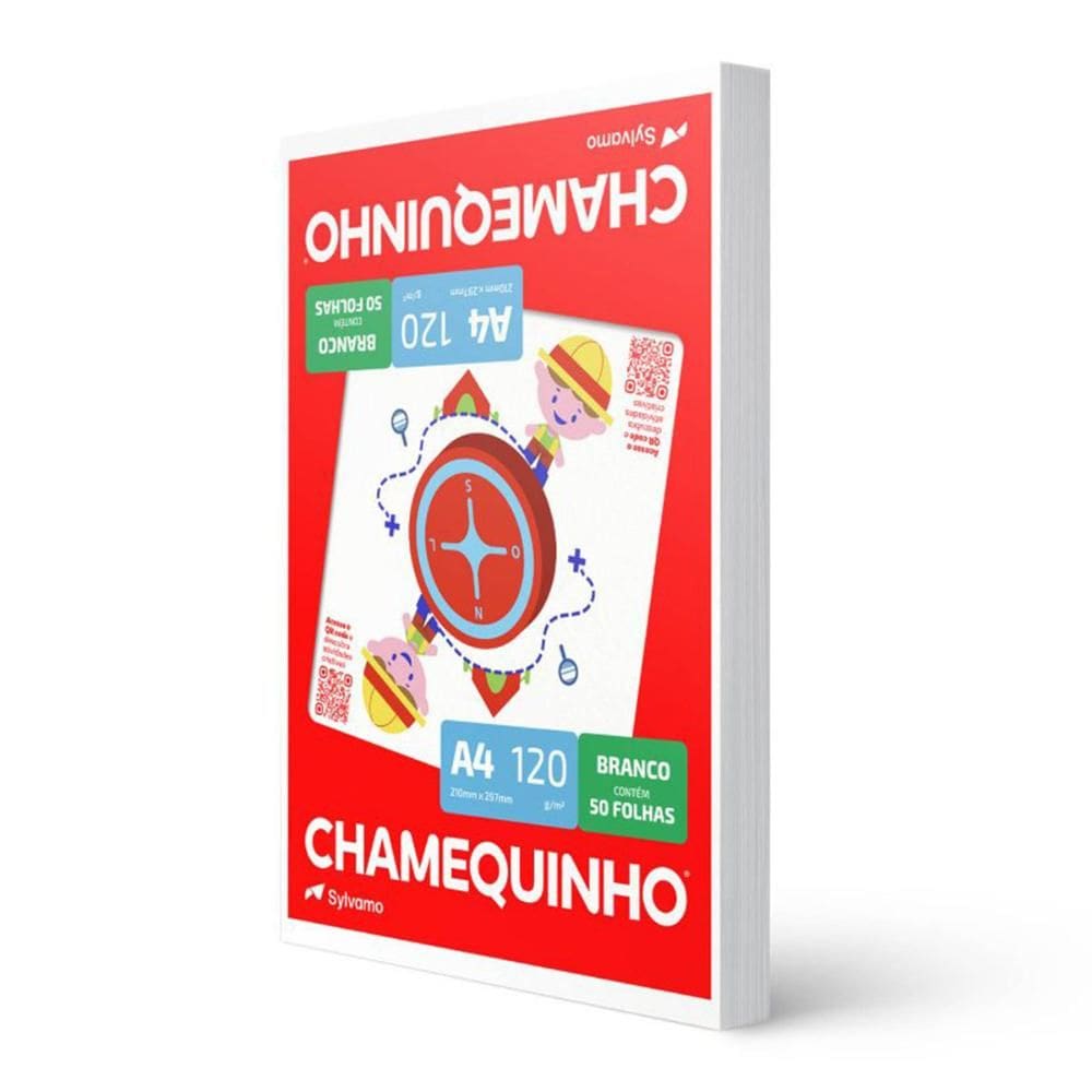 Papel sulfite A4 120g 210x297 com 50 folhas Chamequinho