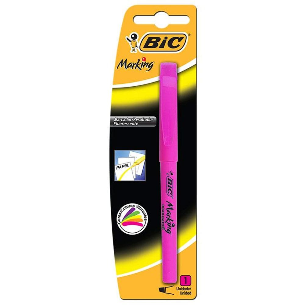 Marca Texto Marking rosa c/ 1 unid Bic