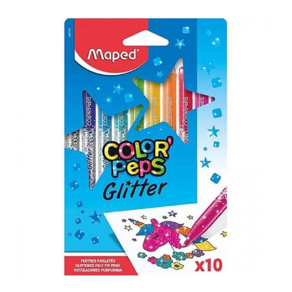 Caneta hidr Color`Peps Glitter c/ 10 cores 847110 Maped