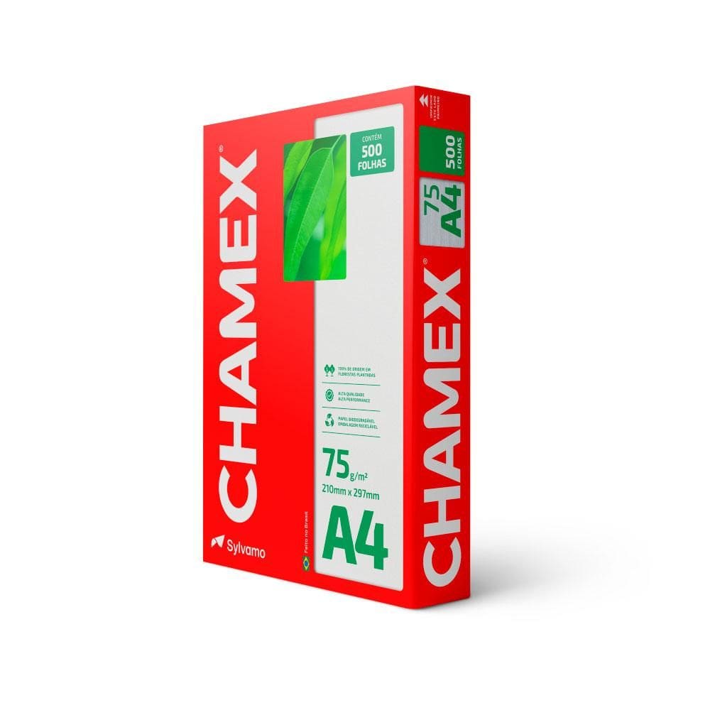 Papel sulfite A4 75g 210x297 c/ 500 fls Chamex