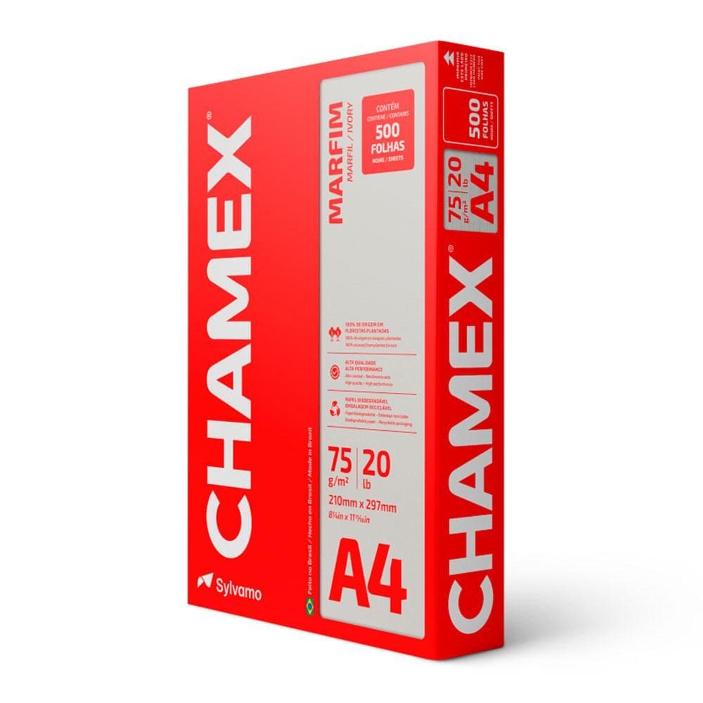 Papel sulfite A4 marfim 210x297 c/ 500 fls Colors Chamex