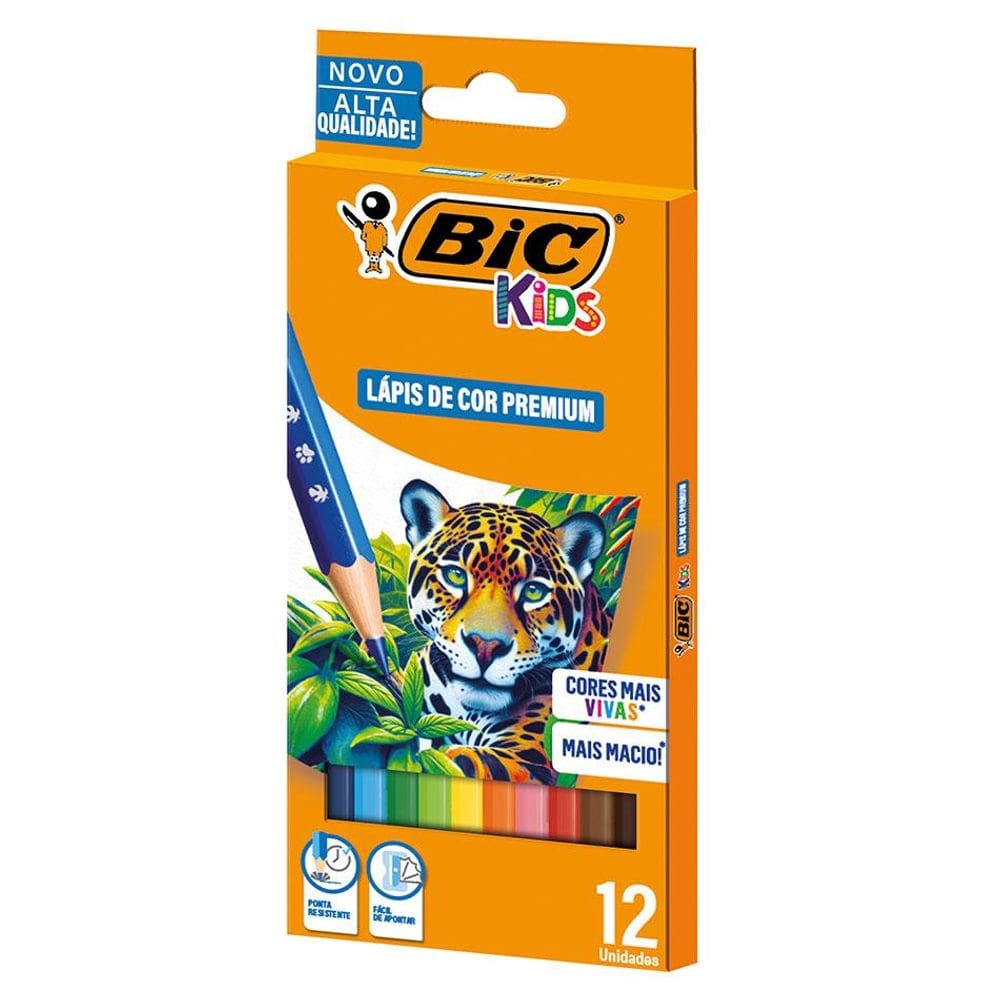 Lápis de cor 12 cores Kids Sextavado - Bic