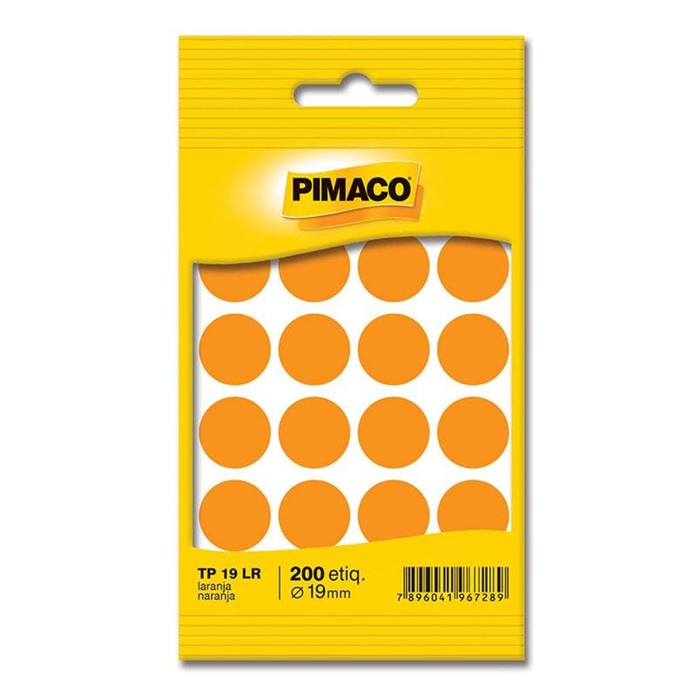 Etiqueta adesiva TP19 laranja Pimaco