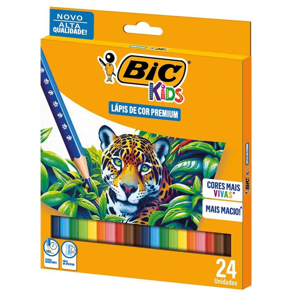 Lápis de cor 24 cores Kids Sextavado - Bic