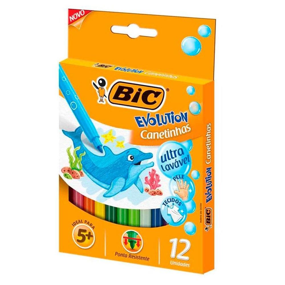 Caneta hidrográfica Evolution - 940599 - com 12 cores - Bic