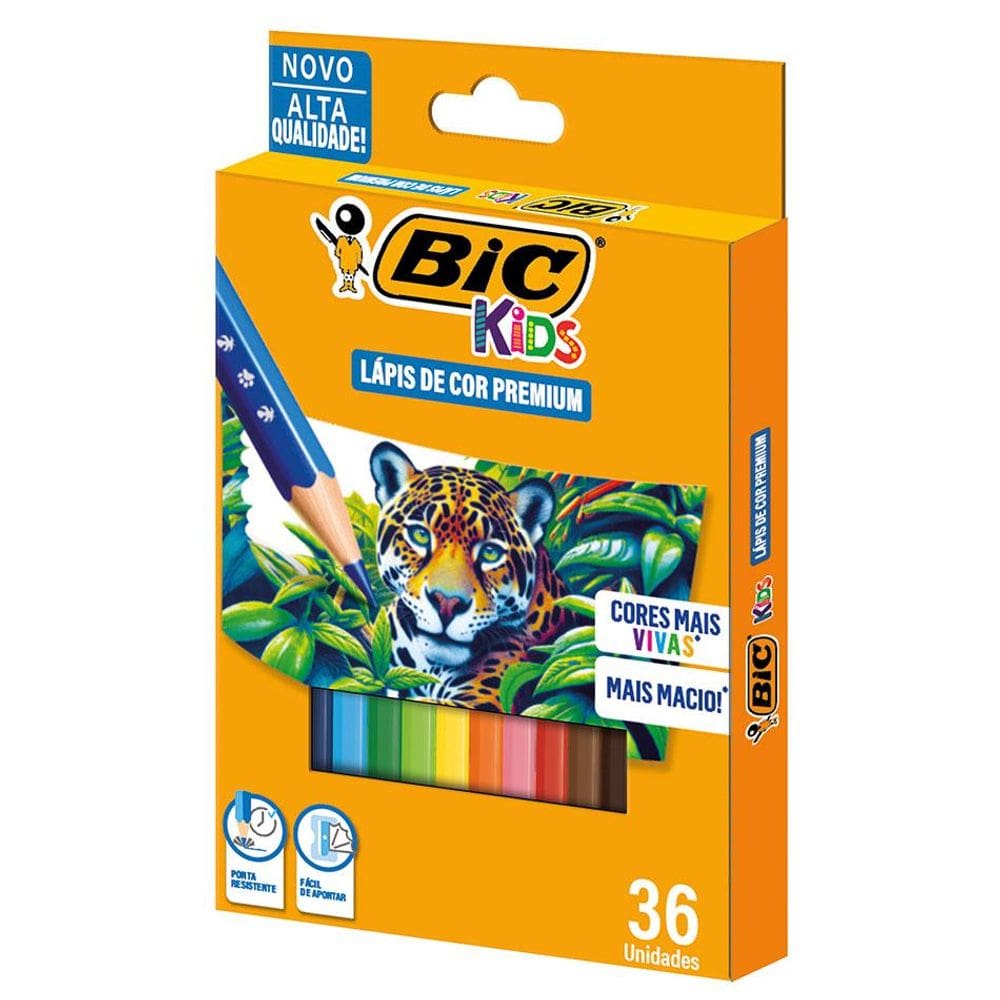 Lápis de cor 36 cores Kids Sextavado - Bic