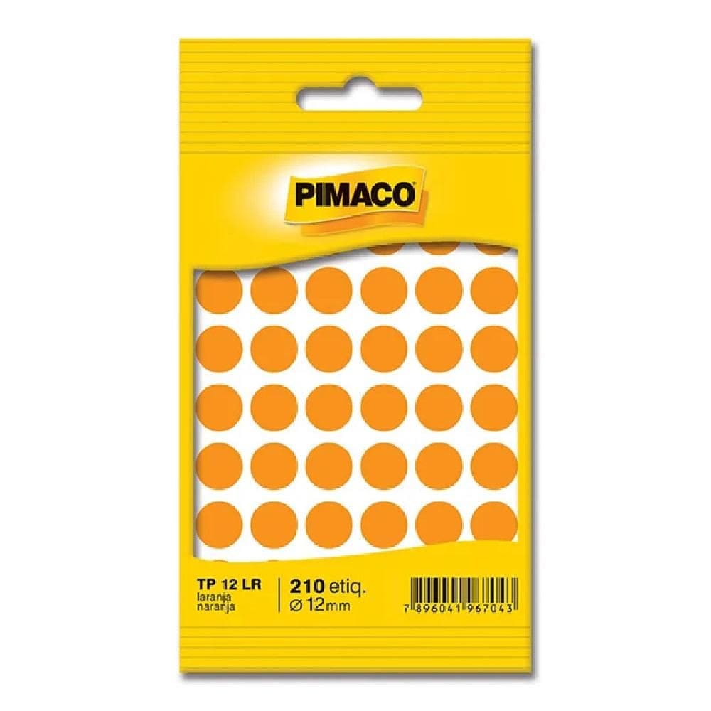 Etiqueta adesiva TP12 laranja Pimaco