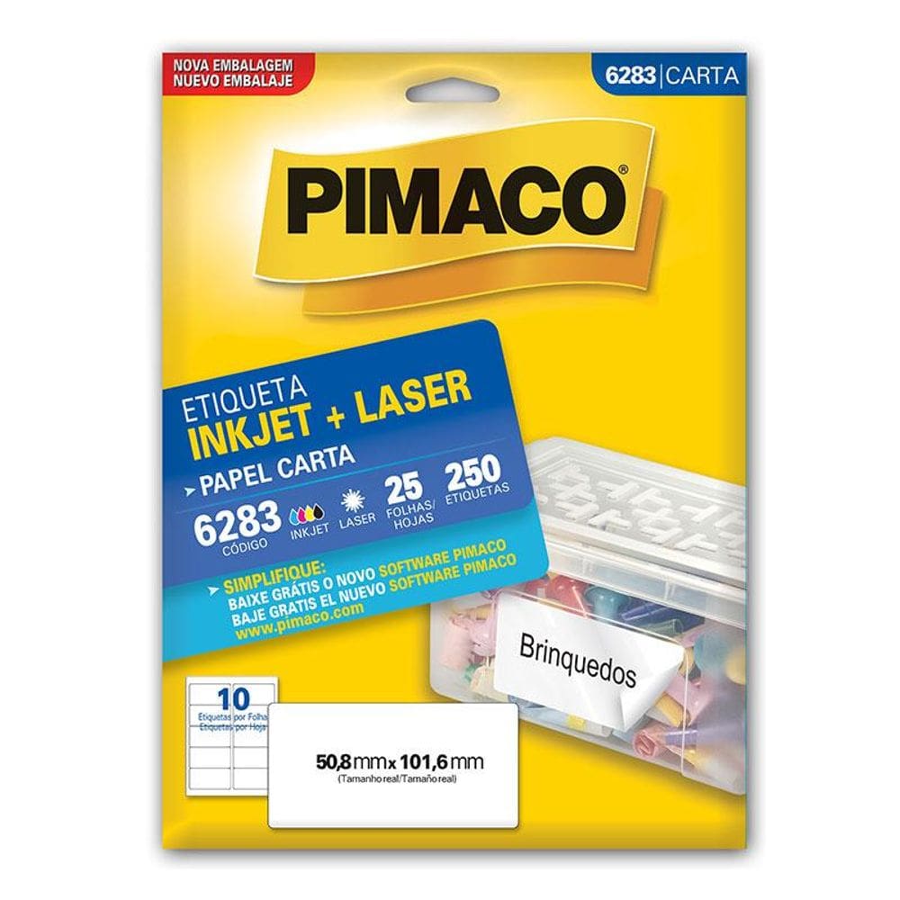 Etiqueta inkjet/laser carta 6283 c/ 25 fls Pimaco