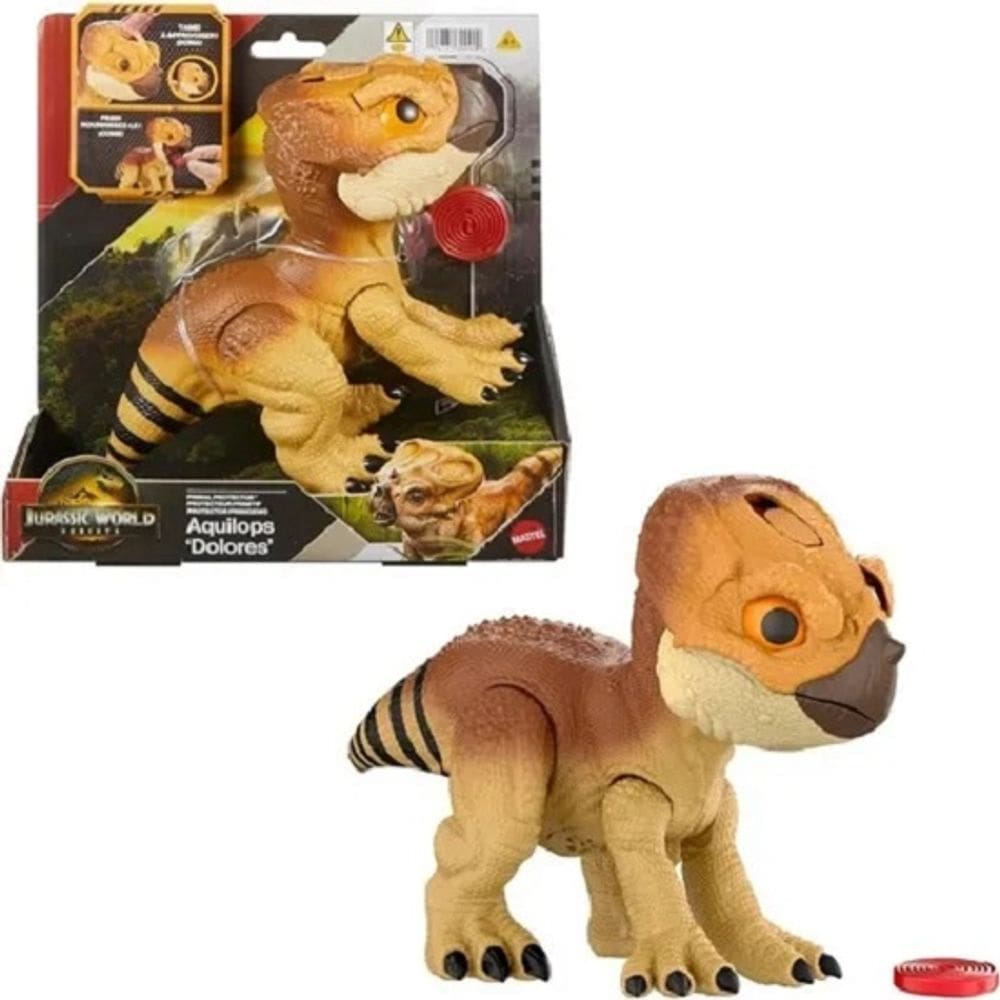 Jurassic World Rebirth Dinossauro Aquilops Dolores Interativo 25 Cm – C/ Som e Reação - Mattel