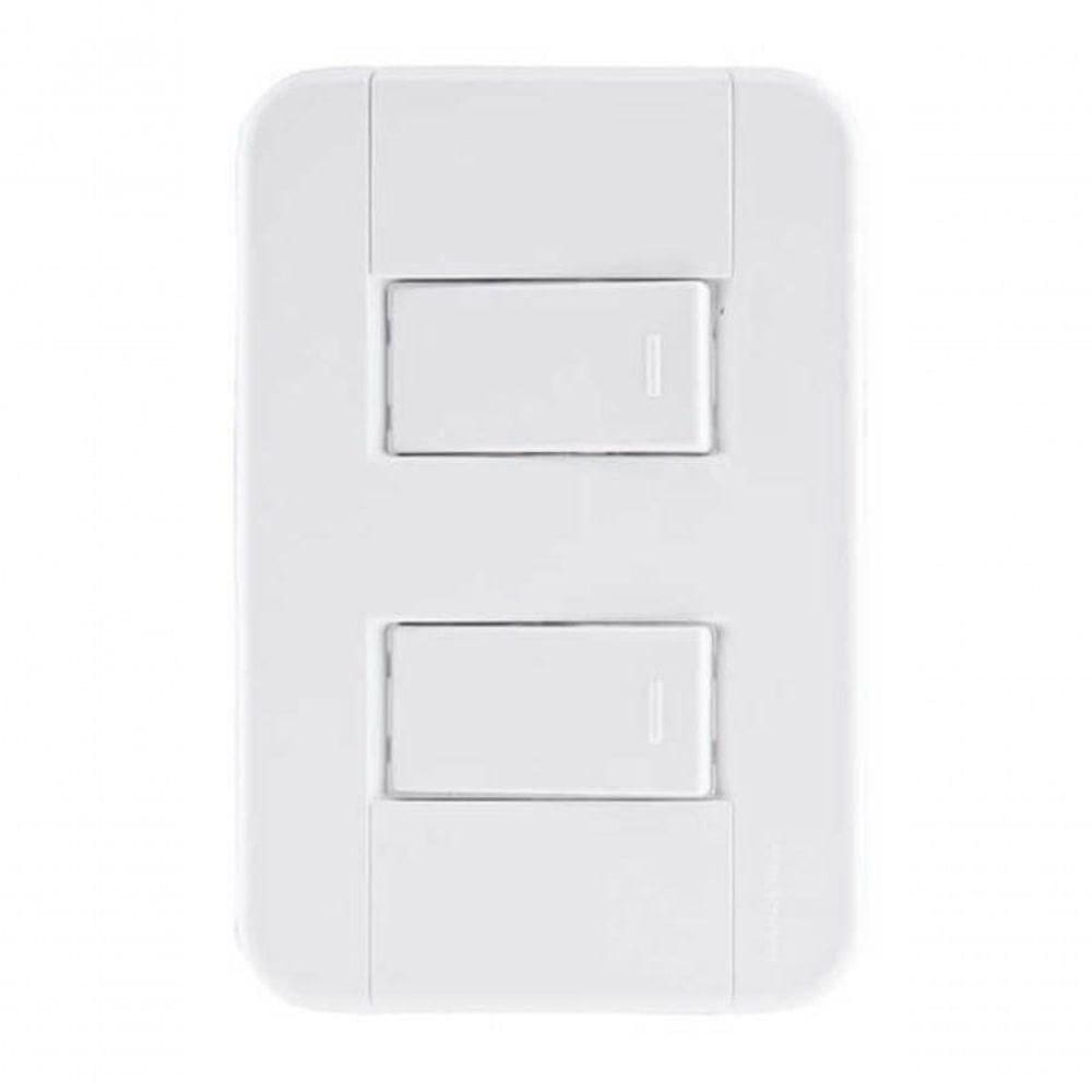 Conjunto 4x2 2 Interruptores Simples 10 A 250 V Tramontina Tablet Branco
