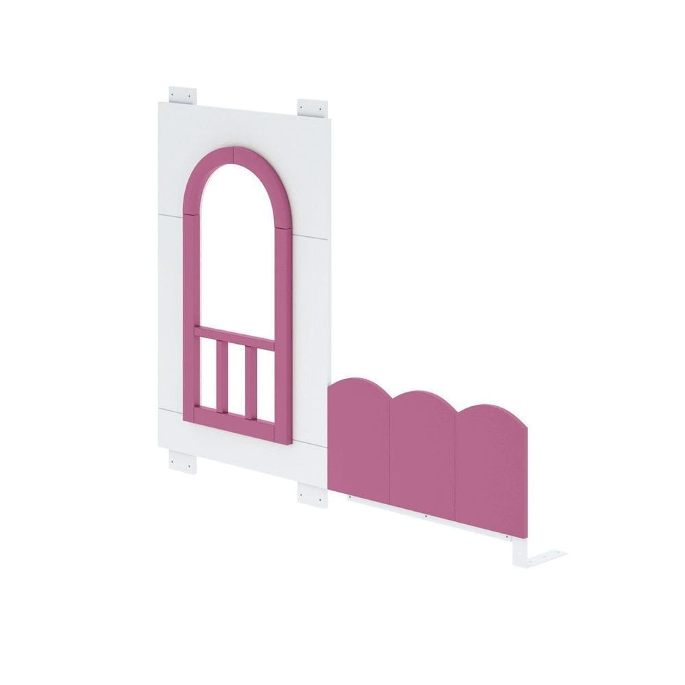 Janela com Grade de Proteção New Garden Casatema Branco/Rosa