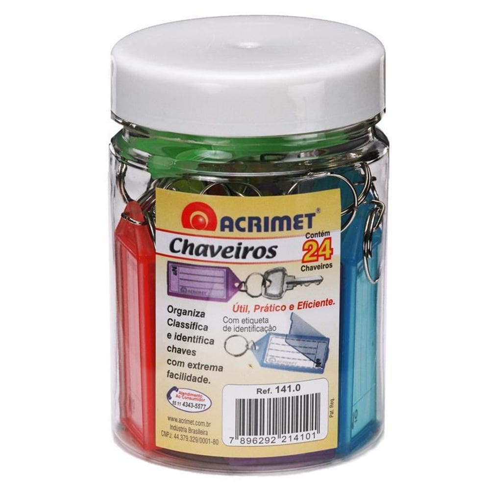 Chaveiro c/ etiqueta pote c/ 24 unidades 141.0 Acrimet