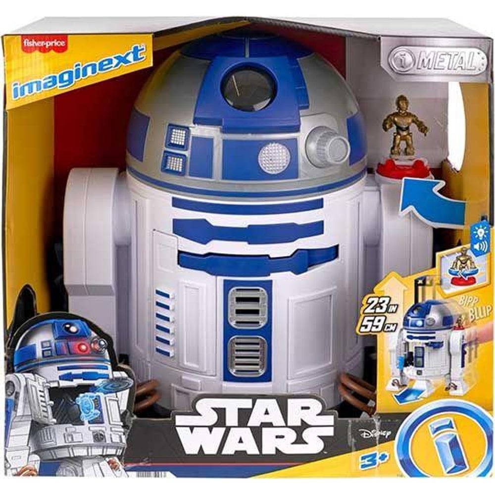 Figura Star Wars R2-D2 Bot Imaginext 44 cm luz e som Mattel HXG52