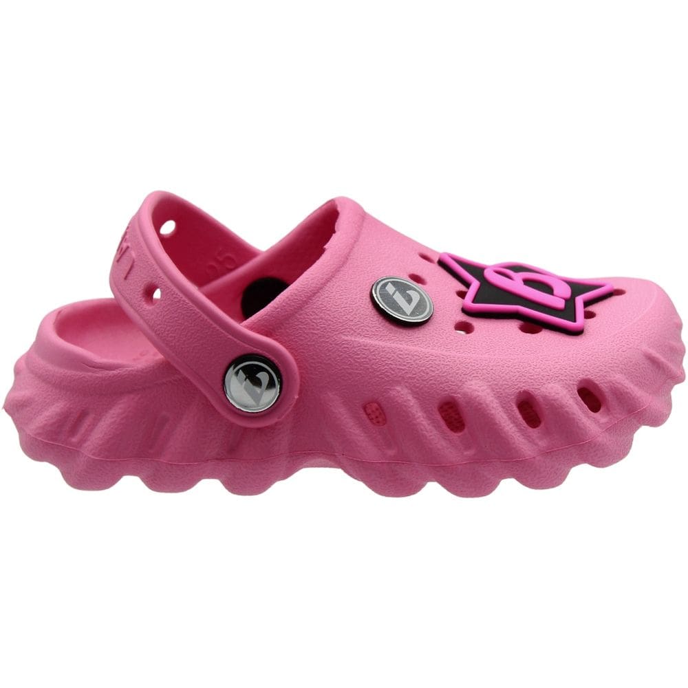 Clog Confortável Infantil Yvate Largo Enfeites Removíveis Menina