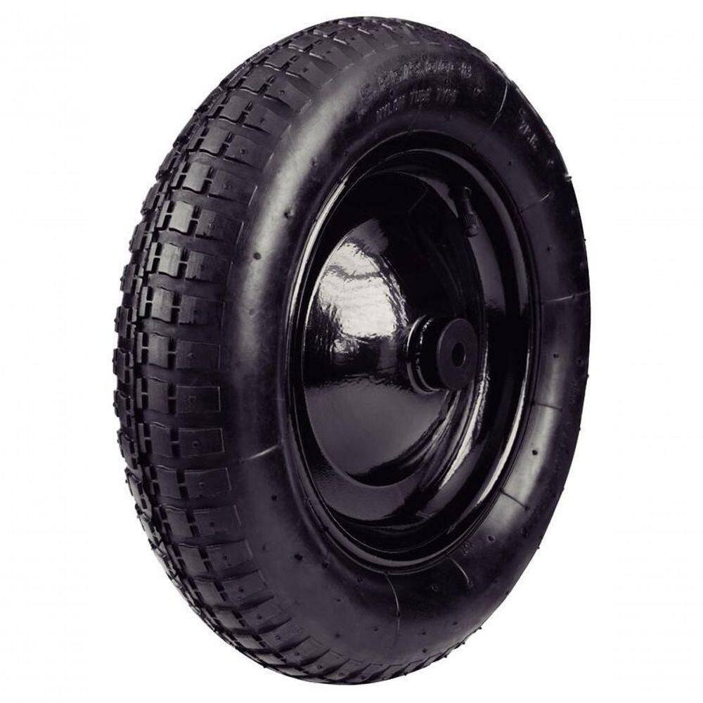 Roda Metálica Para Carrinho De Mão Tramontina Com Bucha Plástica E Pneu Com Câmara 3.25-8”