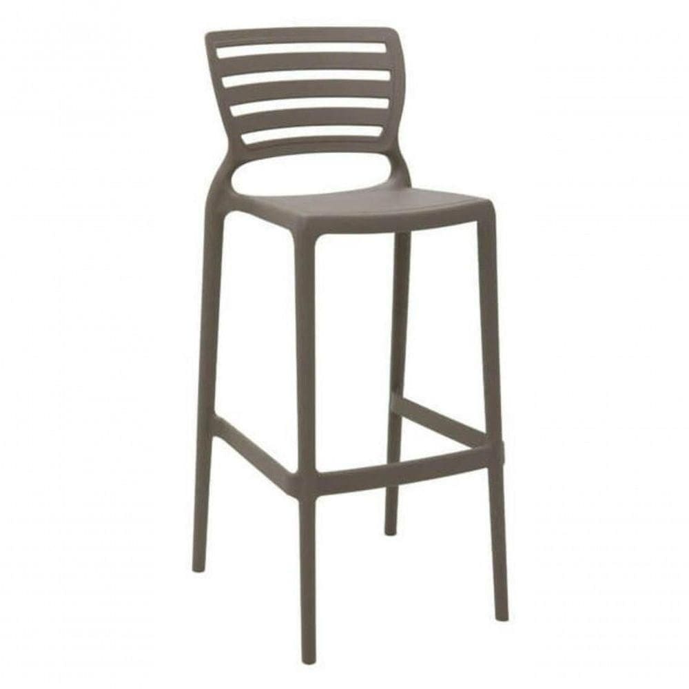 Cadeira Tramontina Sofia Alta Bar Em Fibra De Vidro Camurça