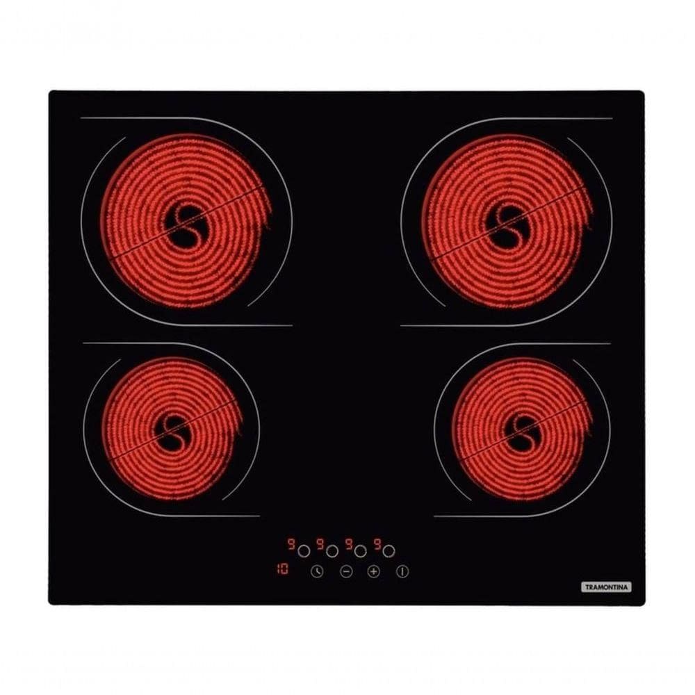 Cooktop Elétrico Tramontina New Square Touch 4ev 60 Vitrocerâmico
