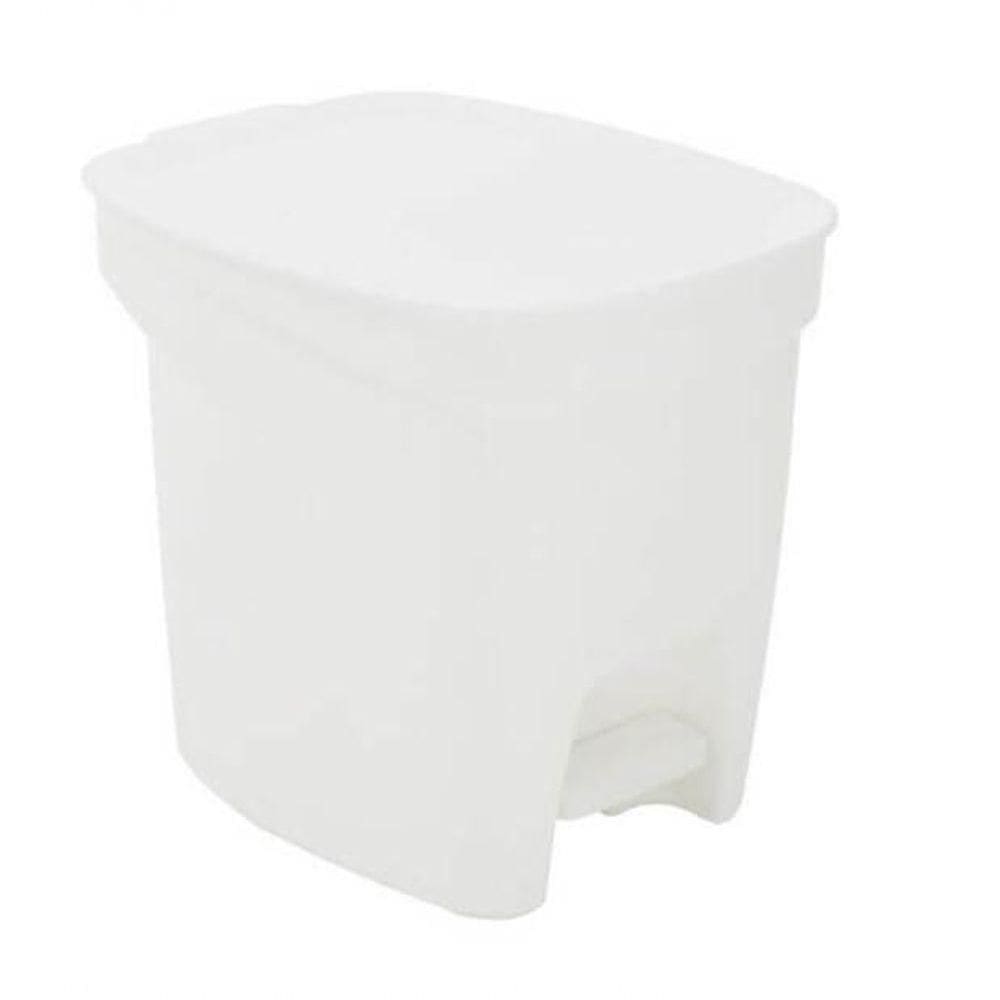Lixeira Tramontina Compact Pedal Branco E Haste Em Aço Galvanizado 7 L