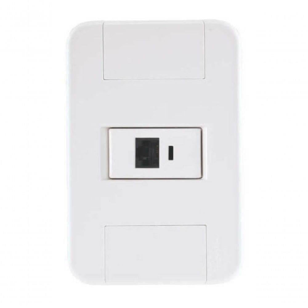 Conjunto 4x2 1 Tomada Telefone Rj11 Tramontina Tablet Branco