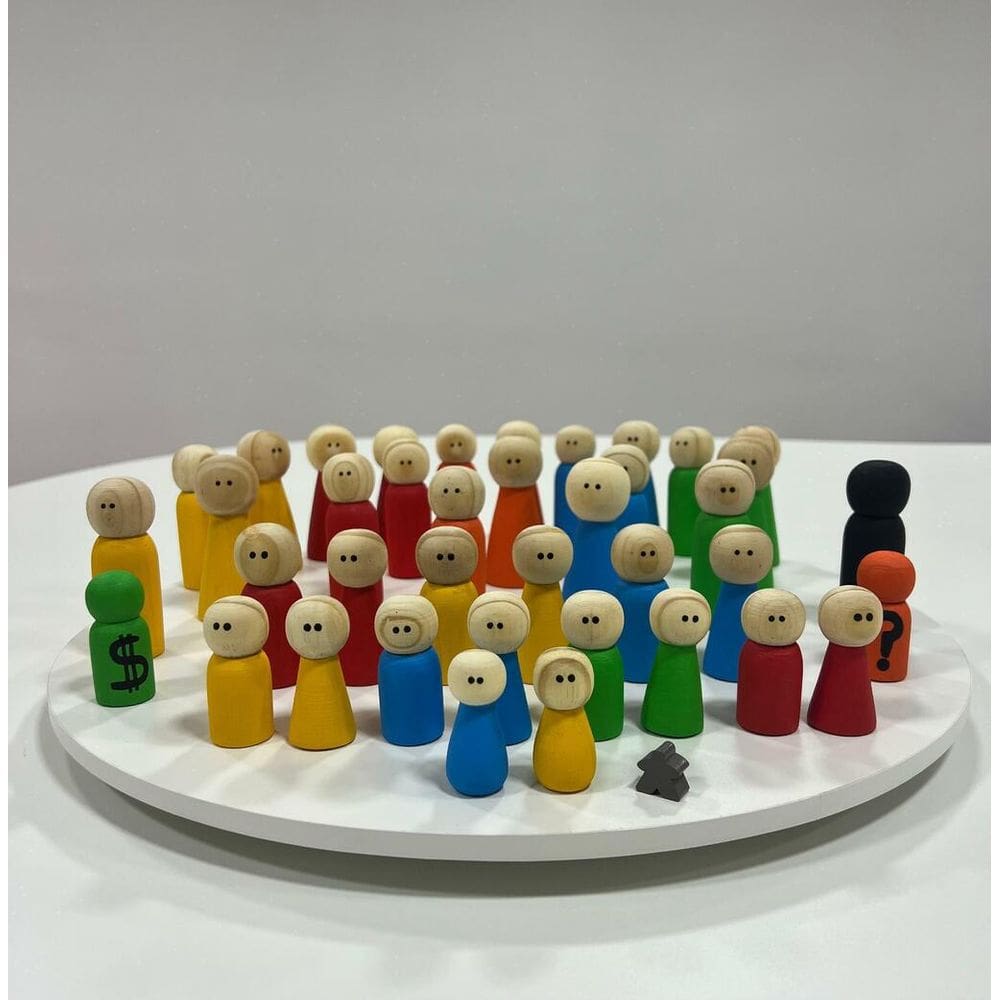 Kit 40 Bonecos - Madeira - Bonecos para Constelação Familiar