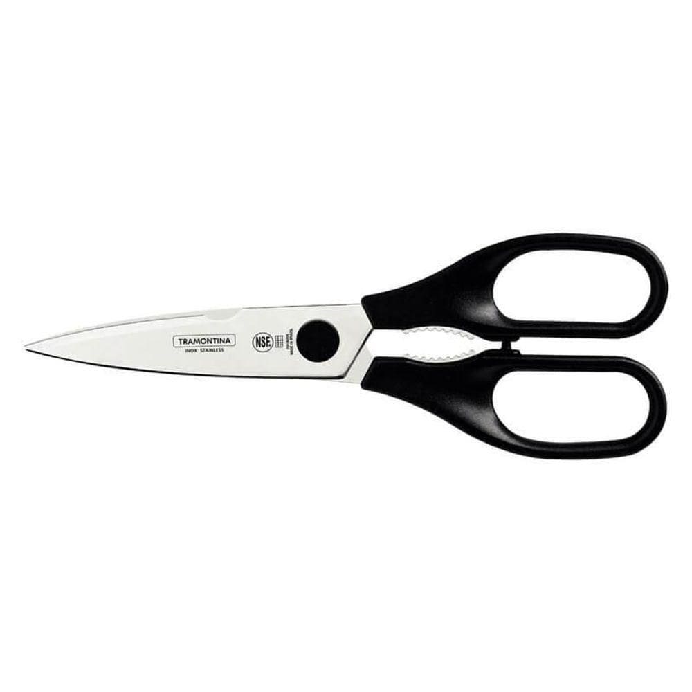 Tesoura Multiuso Tramontina Supercort Em Inox Cabo Preto 8”