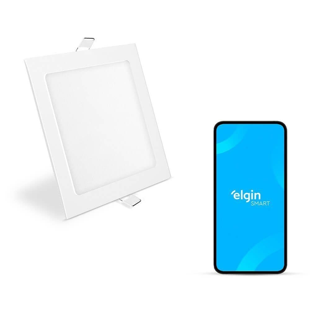 Luminária De Embutir Quadrada Smart 18W Compatível Com Alexa E Google Home Bivolt