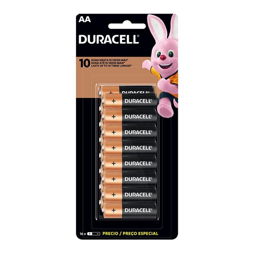 Pilha alcalina pequena AA com 16 unidades Duracell